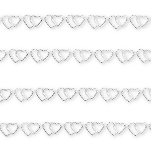 Fornituras Acero Inox cadena jasseron corazoncitos Plateado