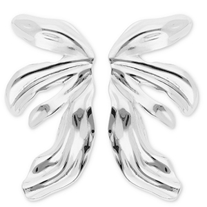 Pendientes Acero Inox alas Plateado