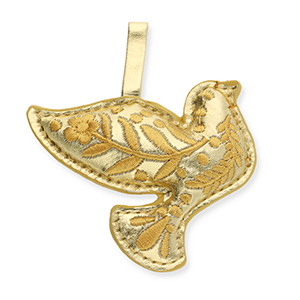 Colgantes trendy p&aacute;jaro con motivo de flor Dorado