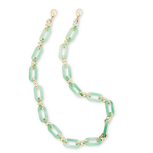 Correas de mu&ntilde;eca trendy para m&oacute;vil en acr&iacute;lico Verde jada-dorado