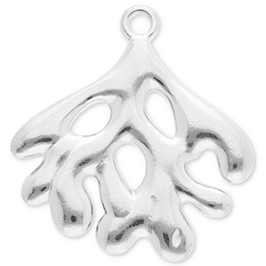 Colgantes Acero Inox coral Plateado