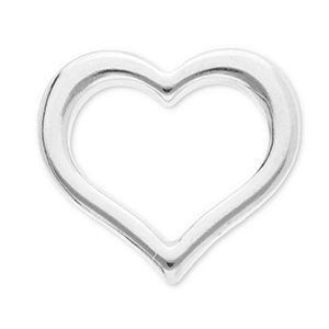 Fornituras Acero Inox entrepieza coraz&oacute;n Plateado