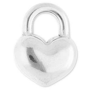 Colgantes Acero Inox coraz&oacute;n Plateado