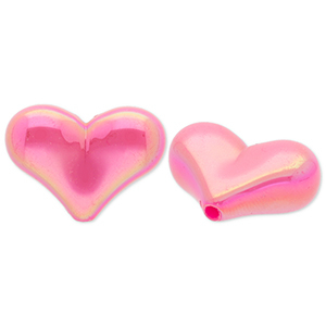 Abalorios acr&iacute;licos coraz&oacute;n Rosa oscuro-cubierta AB