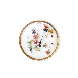 Colgantes con flores secas Dorado-multicolor