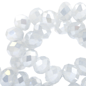 Abalorios faceteados 4x3mm Gris claro-cubierta pearl diamond