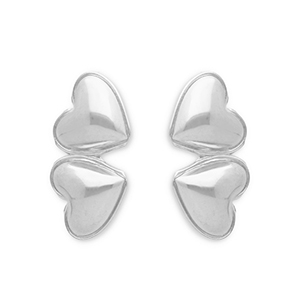 Pendientes Acero Inox coraz&oacute;n Plateado