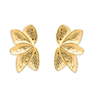 Pendientes Acero Inox hoja Dorado