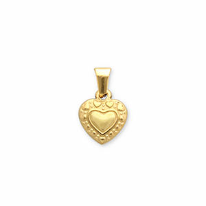 Colgantes Acero Inox coraz&oacute;n Dorado