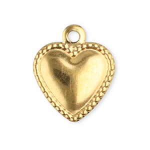 Colgantes Acero Inox coraz&oacute;n Dorado