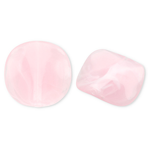 Abalorios acr&iacute;licos org&aacute;nico Rosa claro-blanco