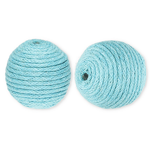 Abalorios acr&iacute;licos 22 mm con cord&oacute;n encerado Azul claro