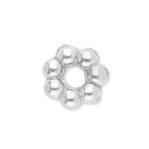 Abalorios acero inox anillo separador Bali 3mm Plateado