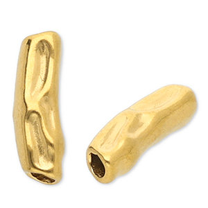 Abalorios acero inox tubo Dorado