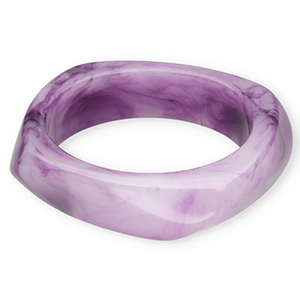 Pulseras bangle de resina P&uacute;rpura