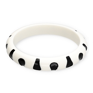 Pulseras bangle de resina Blanco-negro