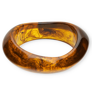 Pulseras bangle de resina Transparente marr&oacute;n &aacute;mbar