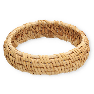 Pulseras bangle de rat&aacute;n Beige natural