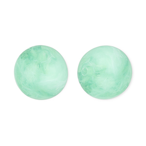 Abalorios acr&iacute;licos 12 mm redondos Verde menta-m&aacute;rmol