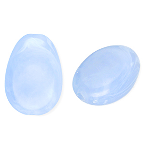 Abalorios acr&iacute;lico &oacute;valo Azul-m&aacute;rmol
