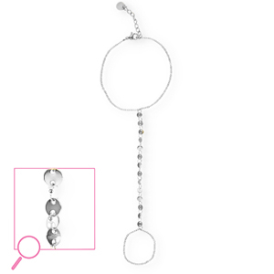 Pulseras anillo Acero Inox moneda Plateado