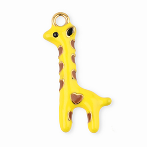 Colgantes Acero Inox jirafa Amarillo-marr&oacute;n-negro