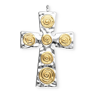Colgantes Acero Inox cruz Plateado-dorado