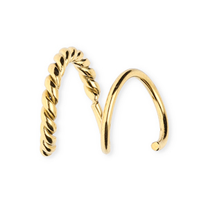 BY31&reg; Pendientes espiral efecto doble acero Inox twist Dorado