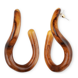 Pendientes resina trendy Marr&oacute;n &aacute;mbar