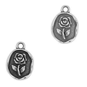 Colgantes met&aacute;licos DQ rosa Plata vieja (sin n&iacute;quel)