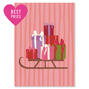BY31&reg; Tarjetas para joyer&iacute;a trineo con regalos Rosa-rojo-p&uacute;rpura-verde
