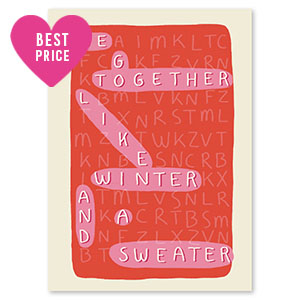 Tarjetas para joyer&iacute;a "We go together..." Rojo-rosa-blancuzco