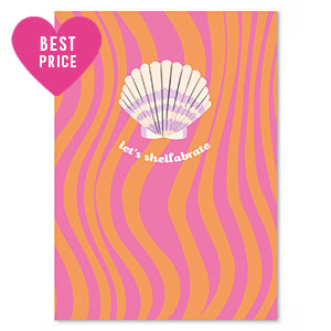 Tarjetas para joyer&iacute;a "let's shellabrate" Naranja-rosa