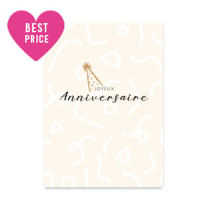 Tarjetas para joyer&iacute;a "Joyeux Anniversaire" Rosa bronceado