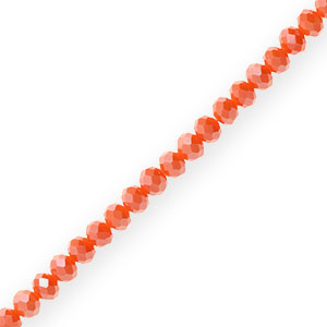 Abalorios faceteados disco 6x4mm Rojo tamal-revestimiento pearl shine