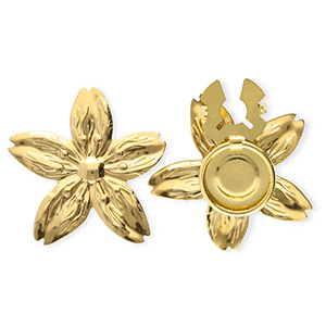Cubrebotones Acero Inox flor Dorado