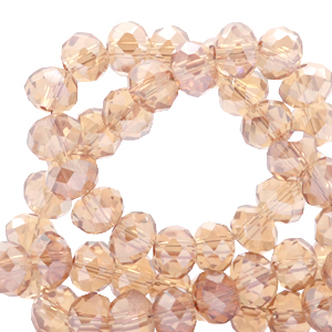 Abalorios faceteados 6x4 mm Rosa claro- cubierta top shine