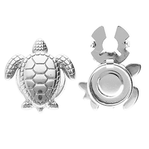 Cubrebotones Acero Inox tortuga Plateado