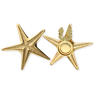 Cubrebotones Acero Inox estrella de mar Dorado