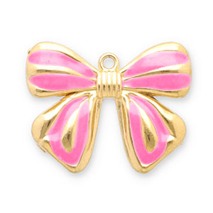 Colgantes Acero Inox lazo Dorado-rosa