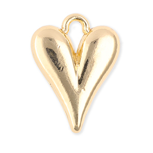 Colgantes met&aacute;licos coraz&oacute;n Dorado