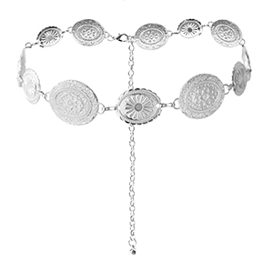 Cadena para la cadera bohemios Plateado