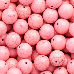 Abalorios de cer&aacute;mica 16mm Rosa