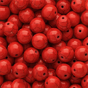Abalorios de cer&aacute;mica 12mm Rojo