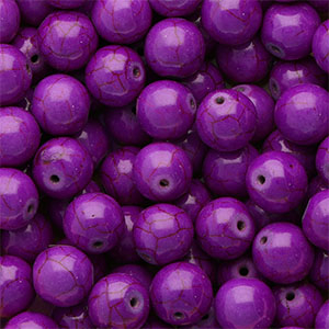 Abalorios de cer&aacute;mica 12mm Morado berenjena