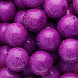 Abalorios de cer&aacute;mica 20mm P&uacute;rpura