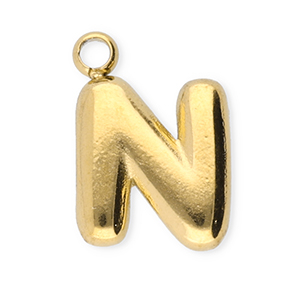 Colgantes Acero Inox letra N Dorado