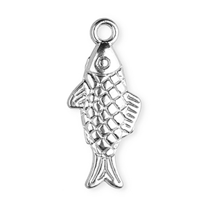 Colgantes Acero Inox pez Plateado