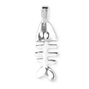 Colgantes Acero Inox espina de pescado Plateado