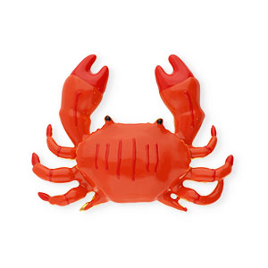 Colgantes de lat&oacute;n Eco-brass&reg; esmalte cangrejo Dorado-naranja-rojo-negro